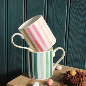 Bluebellgray Market Stripe Cerise Mug 300ml